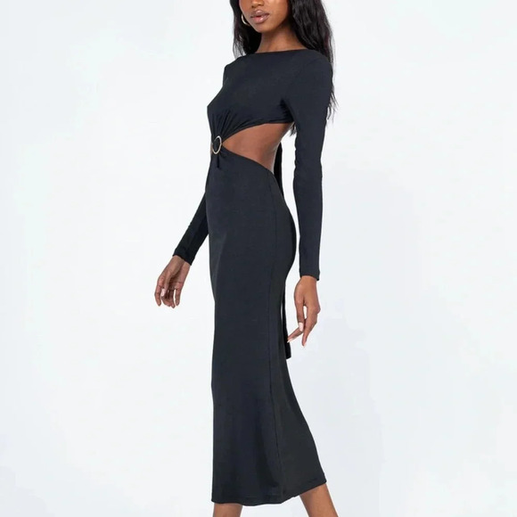 NEW‎ Princess Polly Black Midi Dress* Size 0 - Picture 3 of 4